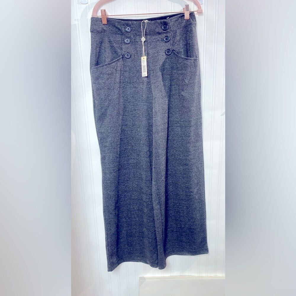 NWT Max Studio High Waist Pintuck Wide Leg Ponte Pant Sz‎ L - Picture 3 of 6